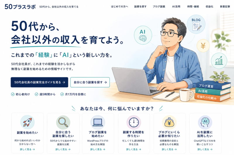 50代から、会社以外の収入を育てよう